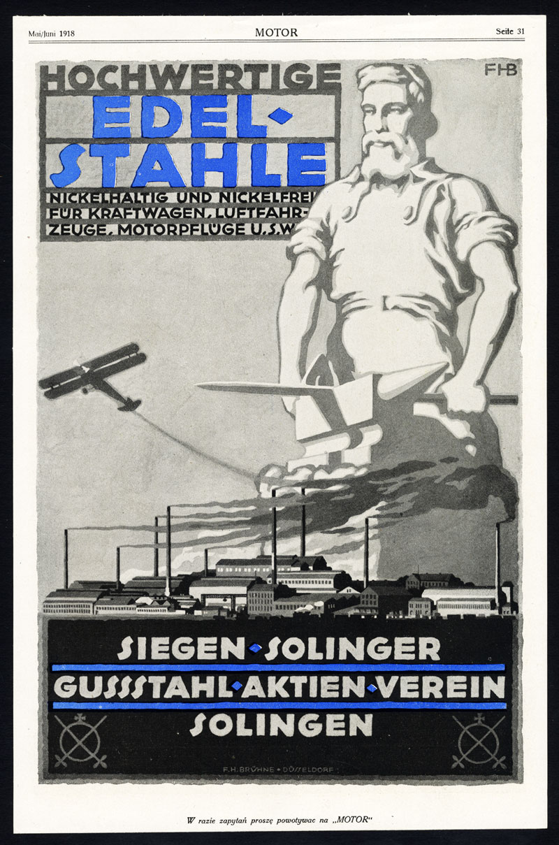 , Antique Print-ADVERTISING-SIEGEN-SOLINGEN-CAST IRON-HASSE & WREDE-GERMANY-1917, Pictura Antique Prints