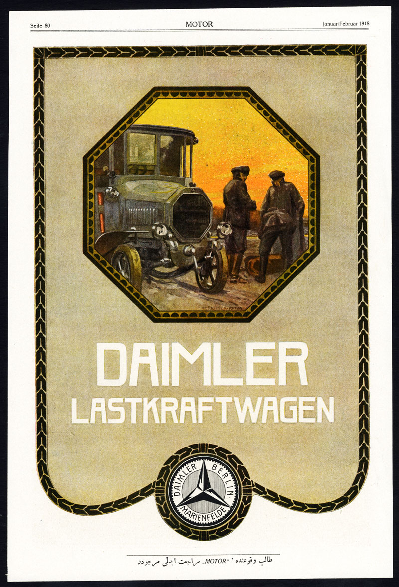 Antique Print-ADVERTISING-DAIMLER-TRUCKS-ZENITH-CARBURETOR-CAR-GERMANY-1918