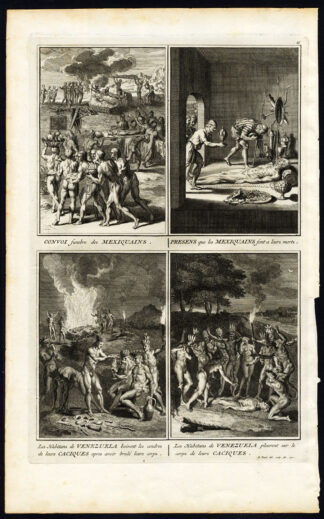 Antique Print-MEXICO-FUNERAL-VENEZUELA-CACIQUE-SOUTH AMERICA-NATIVES-Picart-1727