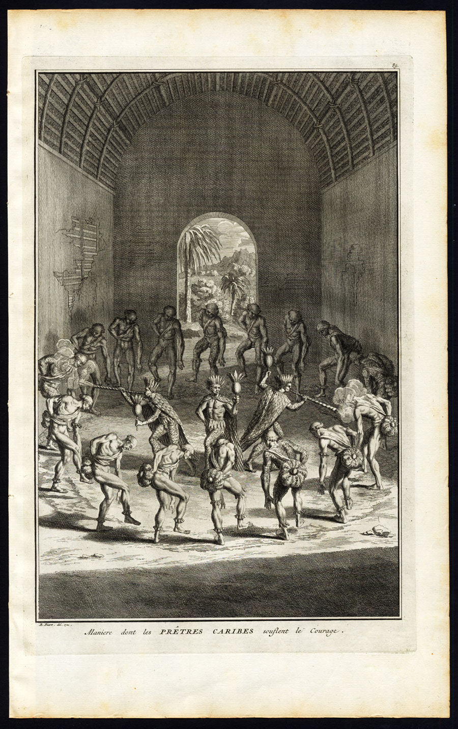 , Antique Print-CARIBBEAN-PRIEST-CEREMONY-INDIANS-Picart-1727, Pictura Antique Prints