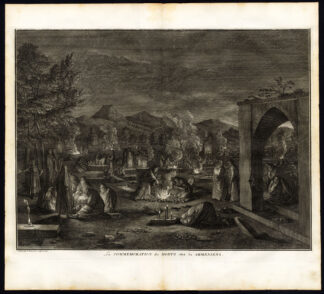 Antique Print-ARMENIANS-COMMEMORATION OF THE DEAD-RELIGIOUS CUSTOM-Picart-1727