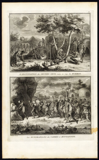 Antique Print-FUNERAL CEREMONY-AFRICA-INITIATION-HOTTENTOTS-NATIVES-Picart-1727