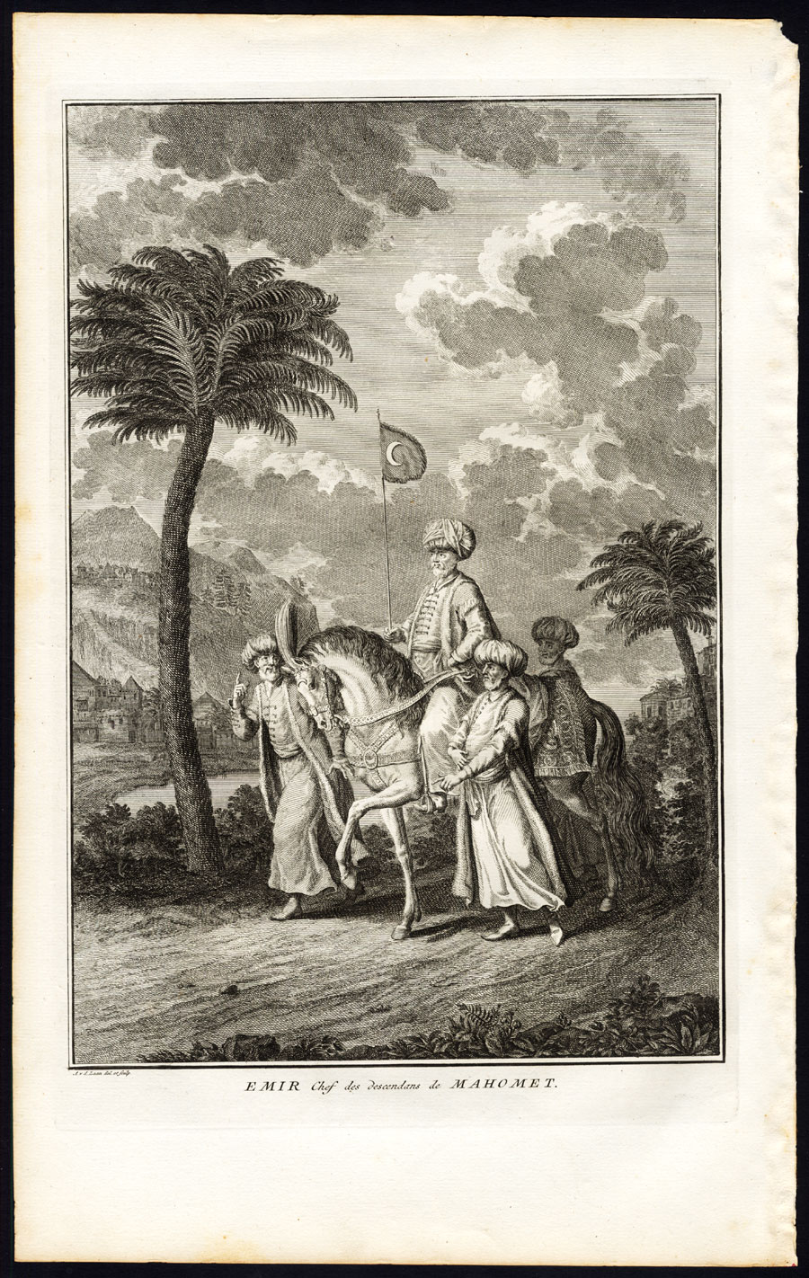 , Antique Print-EMIR-MAHOMET-MUSLIM-HORSE-Picart-1727, Pictura Antique Prints