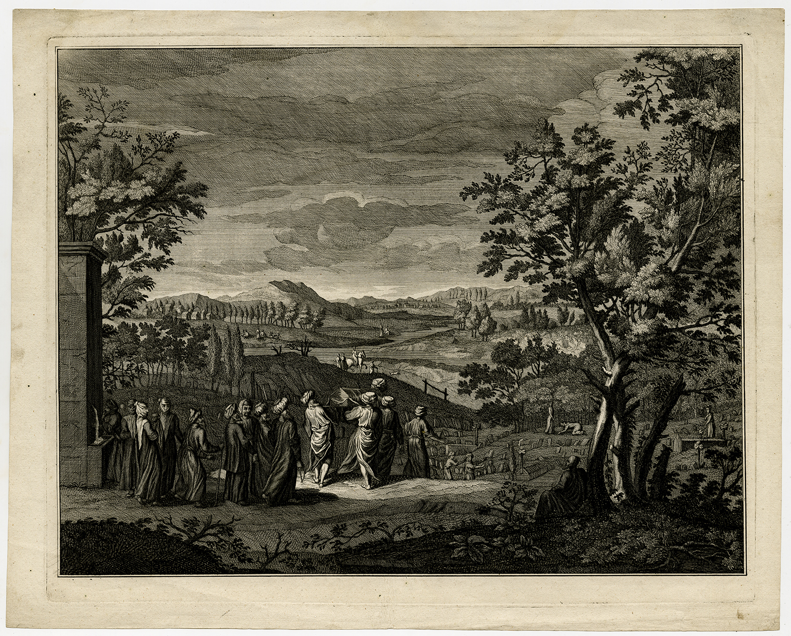 , Antique Print-TURKISH FUNERAL-CONSTANTINOPLE-ISTANBUL-TURKEY-Picart-1727, Pictura Antique Prints
