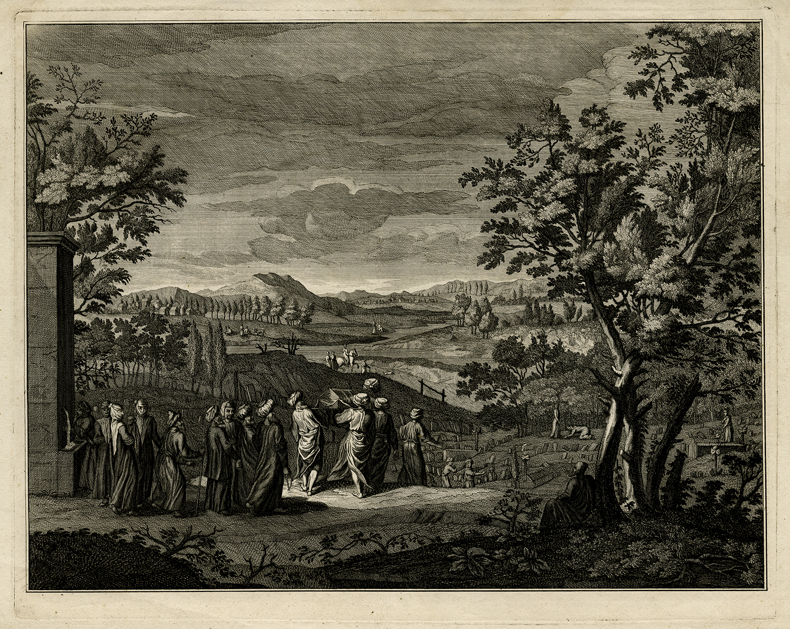 , Antique Print-TURKISH FUNERAL-CONSTANTINOPLE-ISTANBUL-TURKEY-Picart-1727, Pictura Antique Prints