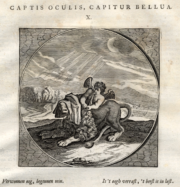 , Antique Print-LOVE BLINDS-Venne-Jacob Cats-1655, Pictura Antique Prints