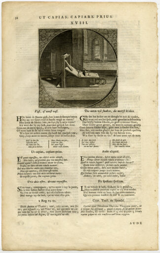Antique Print-NO FREE LUNCH-MOUSE-Venne-Jacob Cats-1655
