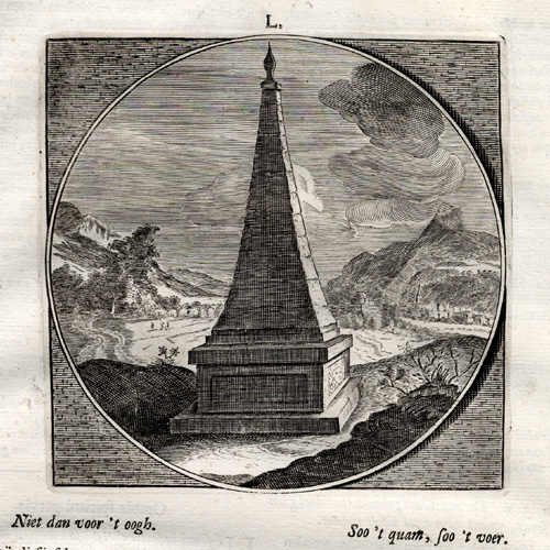 , Antique Print-PROVERB-PYRAMID-LOOKS-Jacob Cats-1655, Pictura Antique Prints