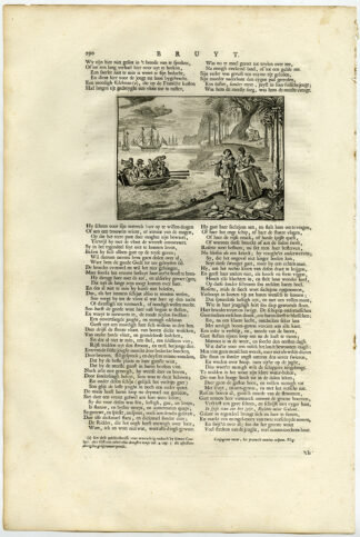 Antique Satire Print-MARRIAGE-BRIDE-SAILOR-Cats-1655