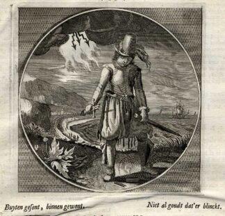 Antique Print-HEALTH-GOLD-LOVE-Venne-Jacob Cats-1655