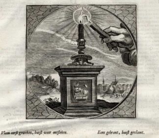 Antique Print-LOVE-CANDLE-Venne-Jacob Cats-1655