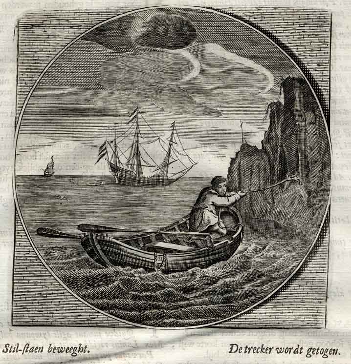 , Antique Print-ROWING BOAT-SHIP-Venne-Jacob Cats-1655, Pictura Antique Prints