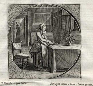 Antique Print-ESCAPE OF VIRGINITY-Venne-Jacob Cats-1655