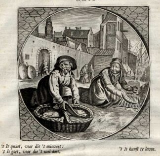 Antique Print-ART OF LIFE-FISH-Venne-Jacob Cats-1655