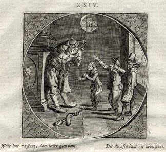 Antique Print-ACT LIKE A FOOL-Venne-Jacob Cats-1655