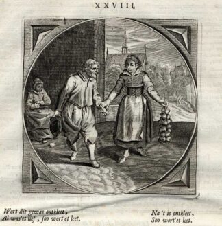 Antique Print-PROVERB-JUST TOUCH-Venne-Jacob Cats-1655