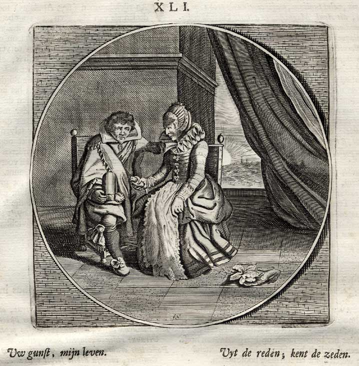 , Antique Print-PROVERB-LOVE-MARRIAGE-Jacob Cats-1655, Pictura Antique Prints
