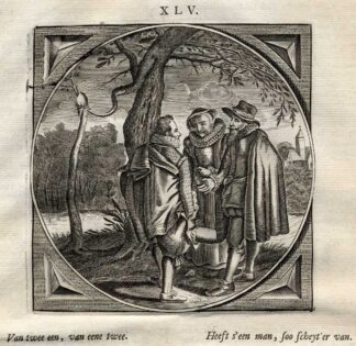 Antique Print-PROVERB-LOVE-SEPARATE-Jacob Cats-1655