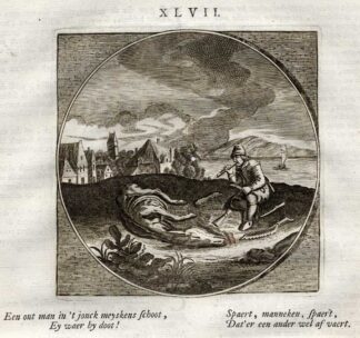 Antique Print-PROVERB-DONKEY-OLD LOVE-Jacob Cats-1655
