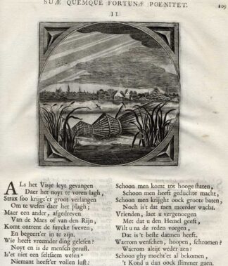 Antique Print-PROVERB-HOOP NET-Jacob Cats-1655