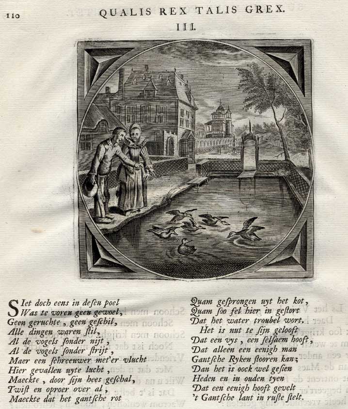 , Antique Print-PROVERB-QUIET-DISTURB-Jacob Cats-1655, Pictura Antique Prints