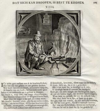 Antique Print-PROVERB-COOK-TENDER MEAT-Jacob Cats-1655