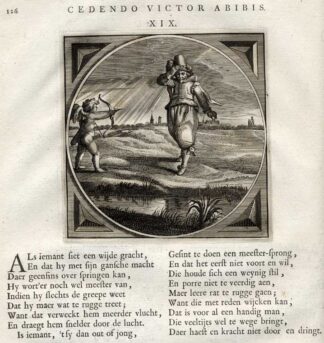 Antique Print-PROVERB-STOP AND THINK-Jacob Cats-1655