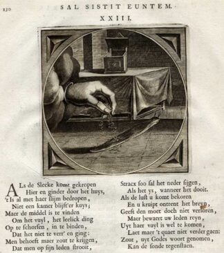 Antique Print-SNAIL-SALT-SIN-EVIL-GOD-Venne-Cats-1655
