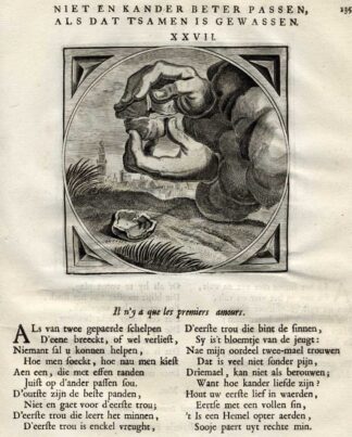 Antique Print-SHELL-LOVE-MARRIAGE-Venne-Cats-1655