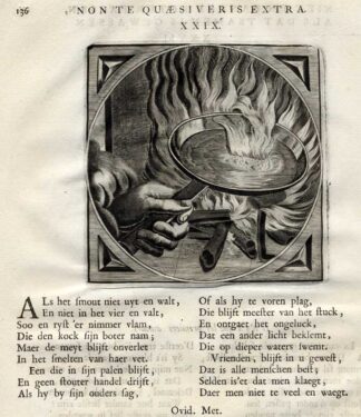 Antique Print-PAN-LARD-TAKING RISKS-Venne-Cats-1655