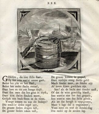 Antique Print-BARREL-WEALTH-RICH-POOR-Venne-Cats-1655