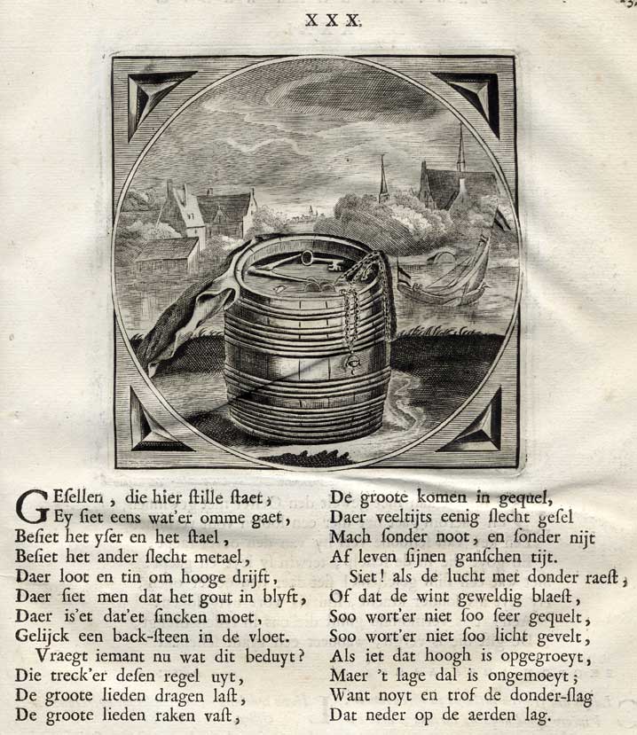 , Antique Print-BARREL-WEALTH-RICH-POOR-Venne-Cats-1655, Pictura Antique Prints