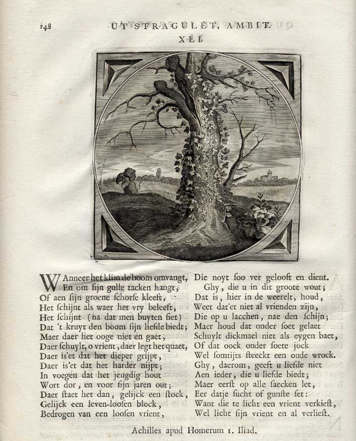 , Antique Print-IVY-FRIENDSHIP-DECEIT-Venne-Cats-1655, Pictura Antique Prints