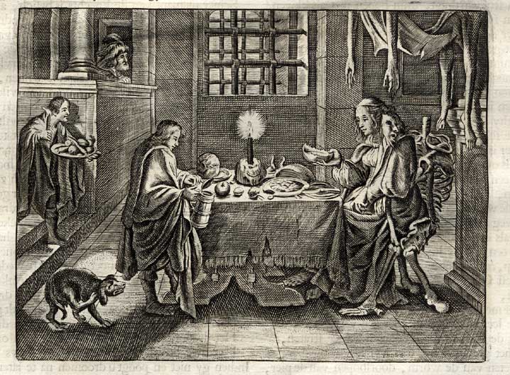 , Antique Print-ADULTERY-JOSEPH-MEAL-POTIPHAR-Venne-Cats-1655, Pictura Antique Prints