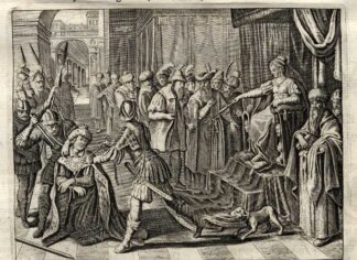 Antique Print-VASHTI-PERSIAN QUEEN-Venne-Cats-1655