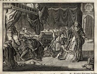 Antique Satire Print-RAPE OF TAMAR BY AMNON-Cats-1655