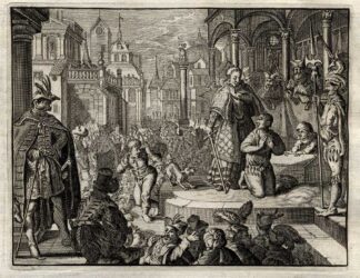 Antique Satire Print-WOMAN-GOOD VIRTUE-PLAY-Cats-1655