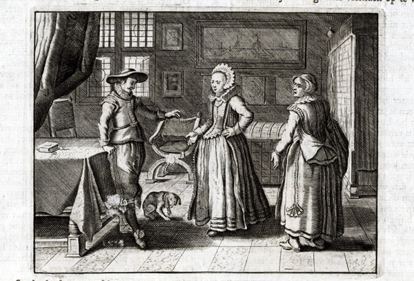 , Antique Satire Print-WOMAN-CLOTHES-SPENDING-Cats-1655, Pictura Antique Prints