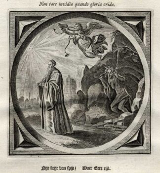 Antique Satire Print-ENVY-GOOD FORTUNE-LUCK-Cats-1655