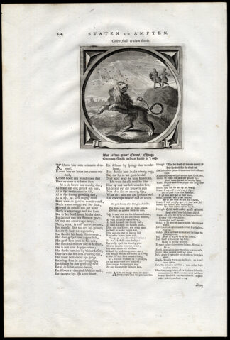 Antique Satire Print-HUNTING-CAT-RAT-SUITABLE-Cats-1655