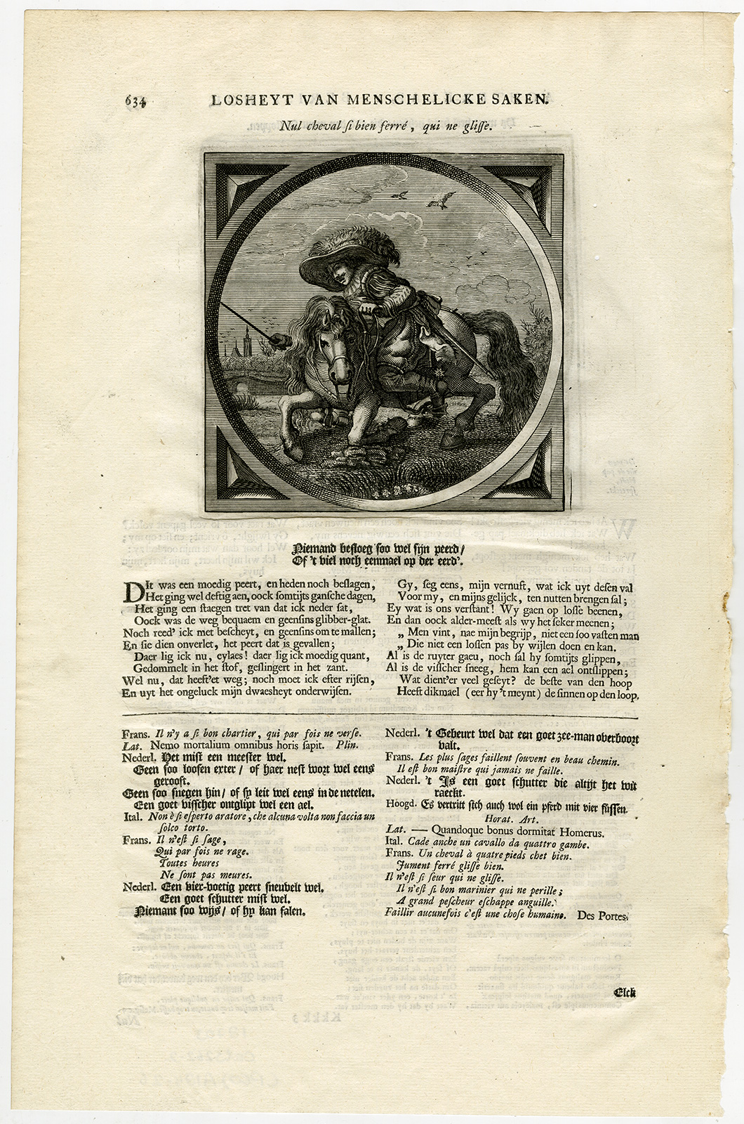 , Antique Satire Print-FAILURE-PERFECTION-HORSE-Cats-1655, Pictura Antique Prints