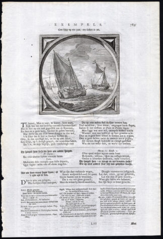 Antique Satire Print-MISTAKE-SHIP-RUN AGROUND-Cats-1655