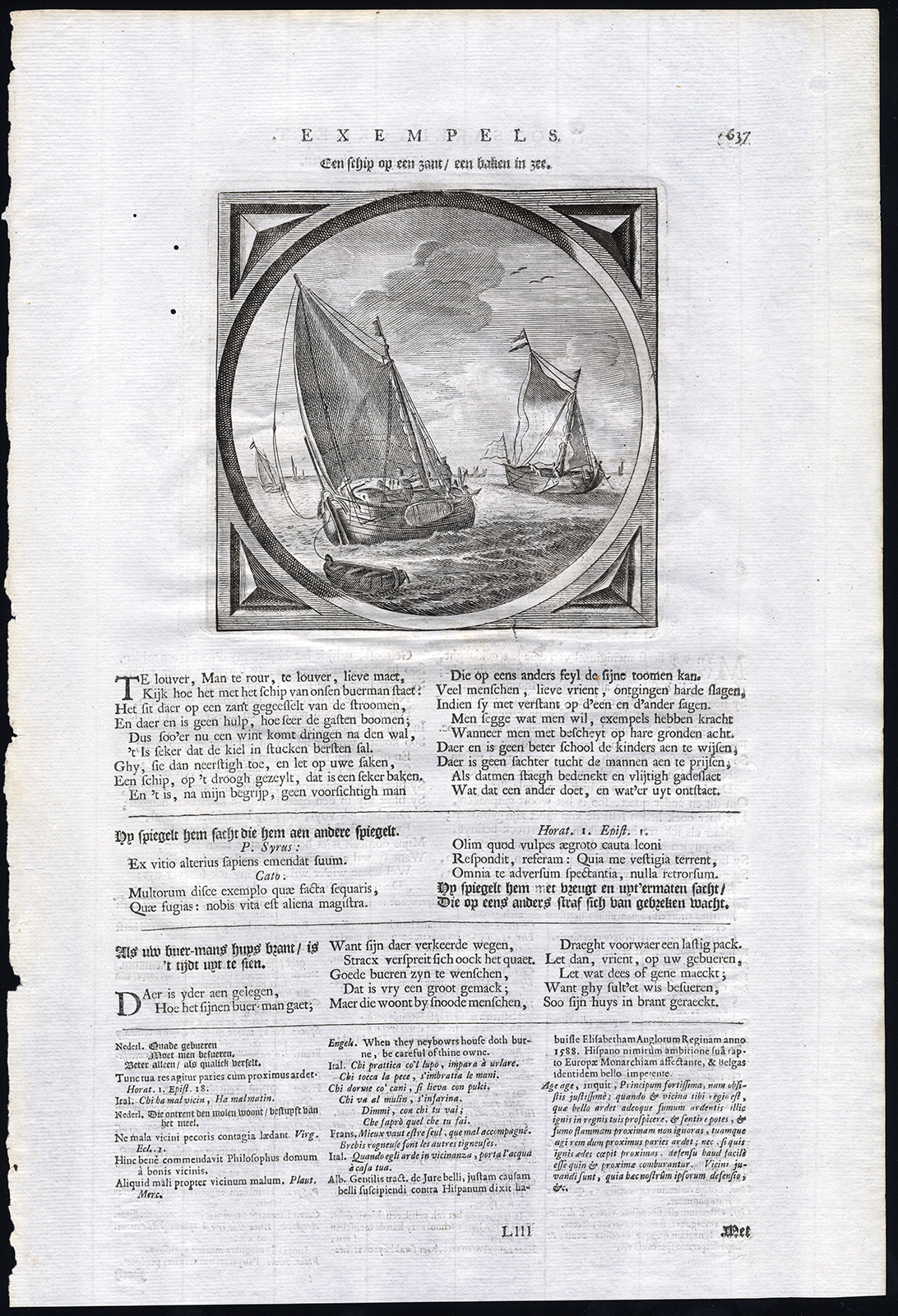 , Antique Satire Print-MISTAKE-SHIP-RUN AGROUND-Cats-1655, Pictura Antique Prints