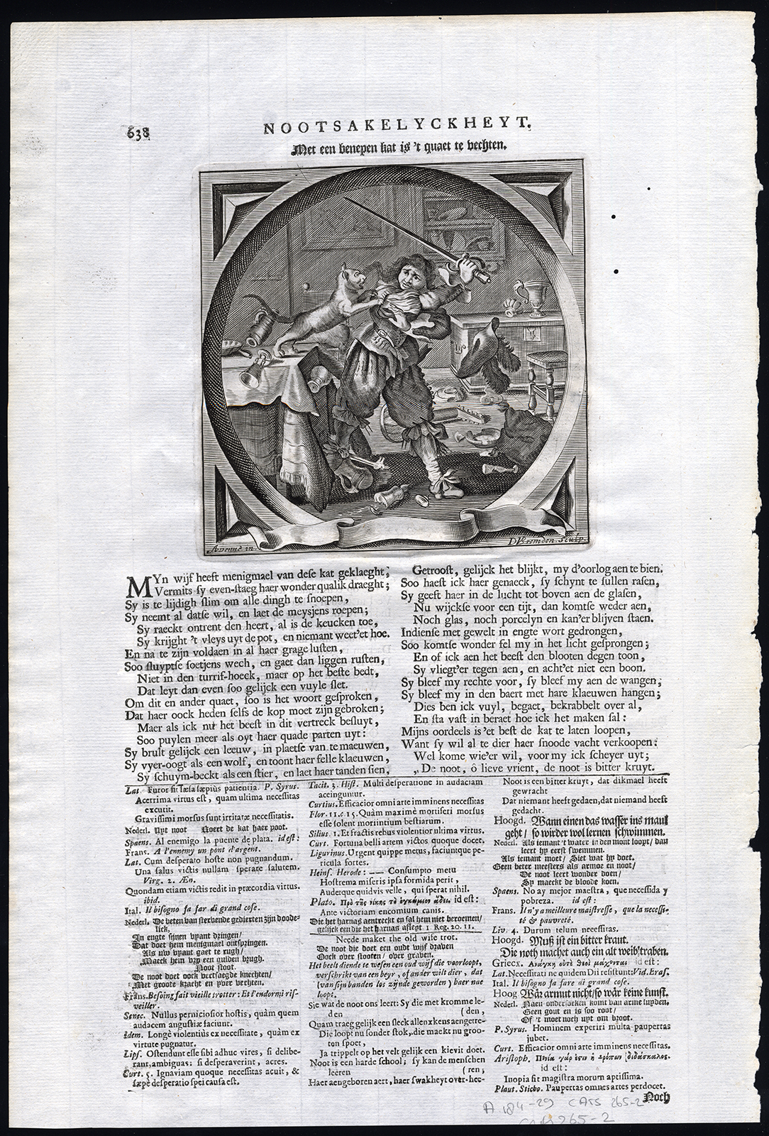 , Antique Satire Print-MISTAKE-SHIP-RUN AGROUND-Cats-1655, Pictura Antique Prints