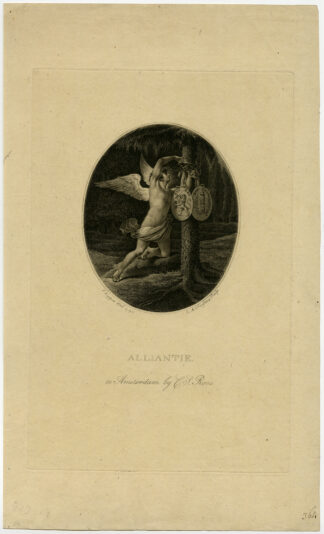 Antique Print-ALLIANCE-ANGEL-SHIELDS-NETHERLANDS-FRANCE-Kuyper-Claessens-1795