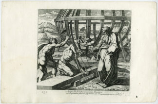 Antique Print-NOAH-ARK-BUILDING-HULL-GENESIS-Chapron-1649
