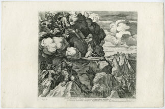 Antique Print-MOSES-GOD-STONE TABLETS-MOUNT SINAI-COMMANDMENTS-Chapron-1649