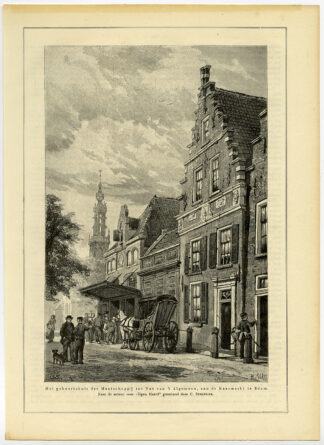 Antique Print-CHEESE MARKET-EDAM-THE NETHERLANDS-Springer-1884