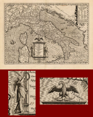 Antique Map-ANCIENT ITALY-Hondius-Janssonius-1636