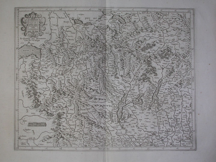 , Antique Map-ITALY-LOMBARDY-Hondius-Janssonius-1636, Pictura Antique Prints